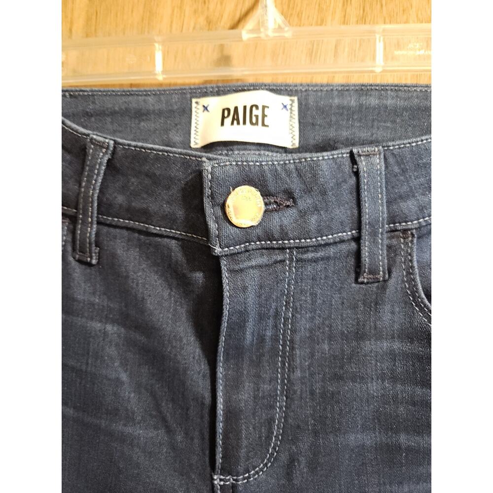 PAIGE Dark Wash HONOLULU High Rise Boot Cut BLACK LABEL Blue Jeans 28x30 *EUC - Picture 2 of 16